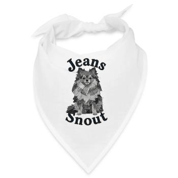 Grauer Spitz im Jeansflicken-Stil - Bandana - Weiß - Vorne