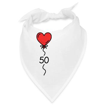 50 Geburtstag Herz Luftballon Damen T-Shirt - Bandana - Weiß - Vorne