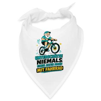 Unterschätze NIEMALS alten Mann mit Fahrrad - Bandana - Weiß - Vorne