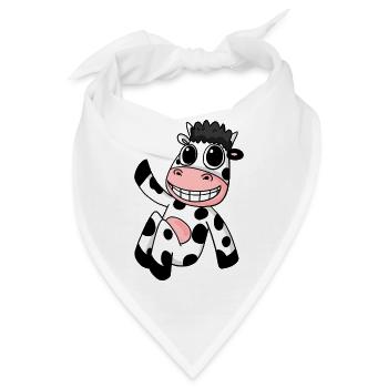 Kuh Motiv - Bandana - Weiß - Vorne