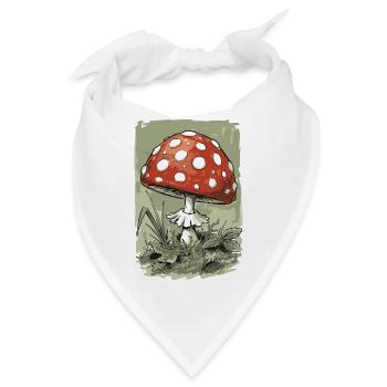 Cartoon Fliegenpilz - Bandana - Weiß - Vorne