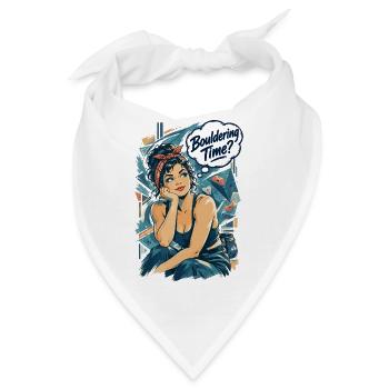 Retro Pin-Up Bouldering Time Klettern Design - Bandana - Weiß - Vorne