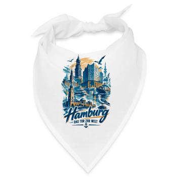 Hamburg Silhouette – Das Tor zur Welt Design - Bandana - Weiß - Vorne