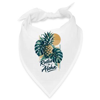 Minimalistische Monstera & Ananas: Aloha Vibe - Bandana - Weiß - Vorne