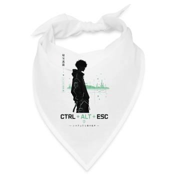 Hoodie-Silhouette im Neon-Cyberpunk - Bandana - Weiß - Vorne