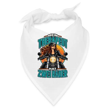 Mein Therapeut Hat Zwei Räder - Bandana - Weiß - Vorne