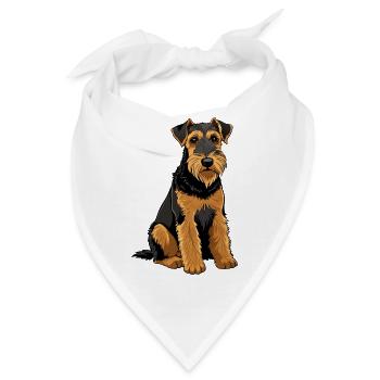 Airedale Terrier-Hund - Bandana - Weiß - Vorne