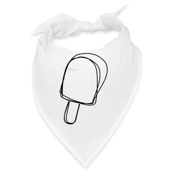 Stieleis handgezeichnet - Bandana - Weiß - Vorne
