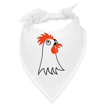 Henne / hen (Kopf, 3c) - Bandana - Weiß - Vorne