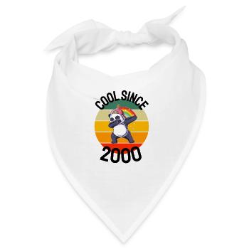 Cool Seit 2000 Retro Dabbing Panda 22. Geburtstag - Bandana - Weiß - Vorne
