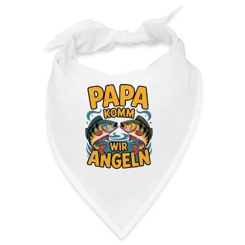 Papa komm wir angeln! Angelabenteuer mit Papa - Bandana - Weiß - Vorne