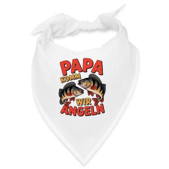 Papa komm wir angeln! Angelabenteuer mit Papa - Bandana - Weiß - Vorne
