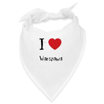 I Love Warszawa - Herz Liebe Warschau - Bandana - Weiß - Vorne