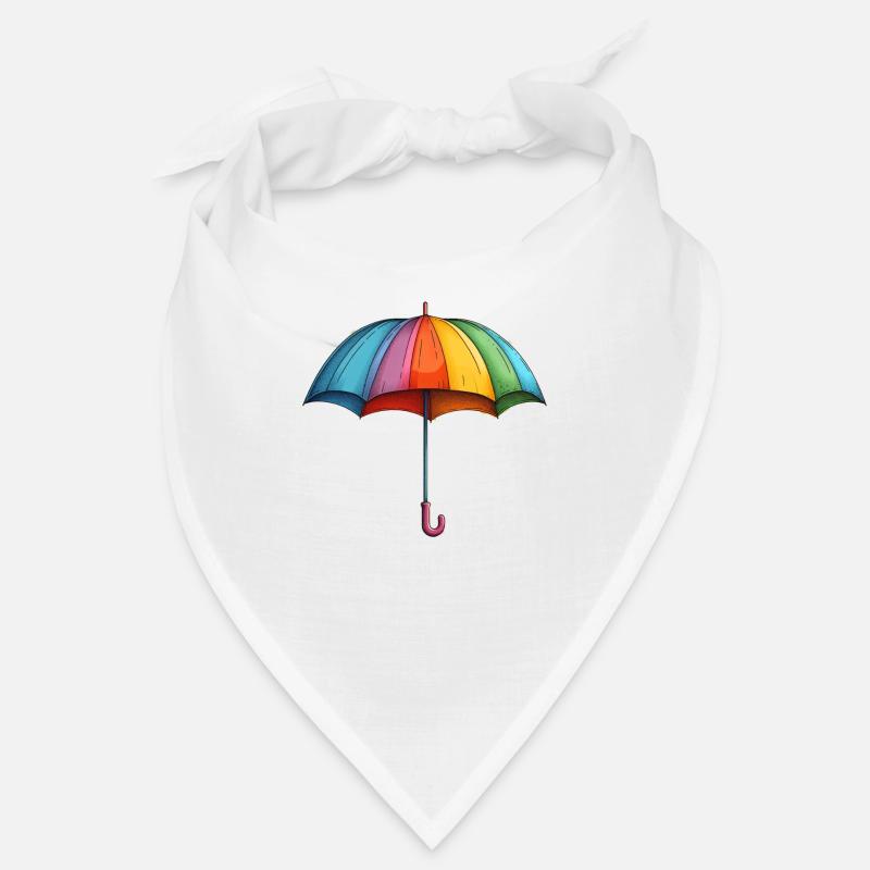 Bunter Regenschirm - Bandana - Weiß