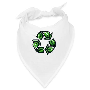 Recycling Blätter - Bandana - Weiß - Vorne
