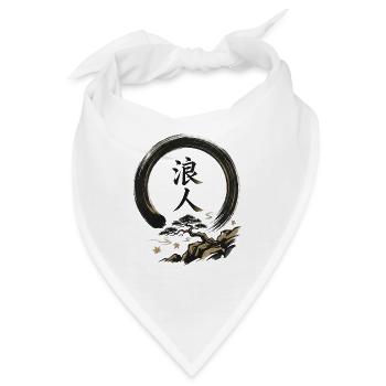 Ronin im Enso-Kreis - Bandana - Weiß - Vorne