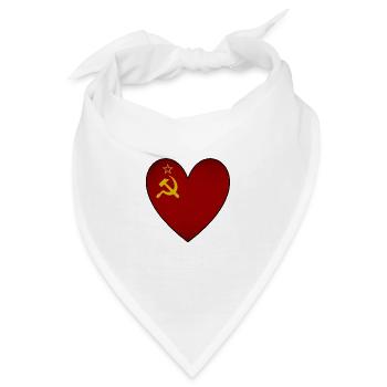 Sowjetunion Flagge Herz - Bandana - Weiß - Vorne