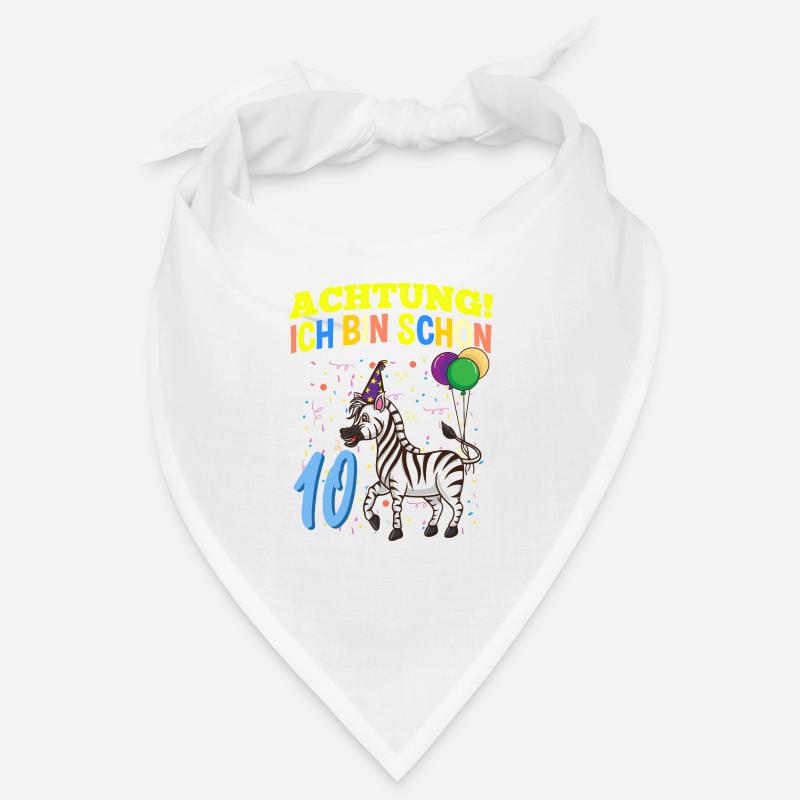 Achtung Ich Bin Schon 10 Tier Geburtstag Zebra Bandana