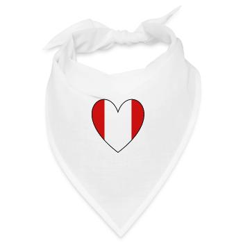 Peru Lima Herz - Bandana - Weiß - Vorne