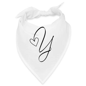 Buchstabe Y Ypsilon Buchstabe-Y Kalligrafie - Bandana - Weiß - Vorne