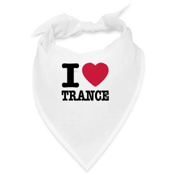 I love trance / I heart trance - Bandana - Weiß - Vorne