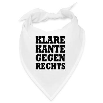 klare kante gegen rechts - Bandana - Weiß - Vorne