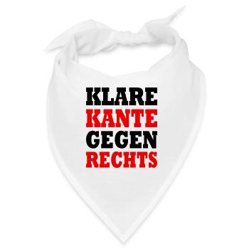 klare kante gegen rechts - Bandana - Weiß - Vorne