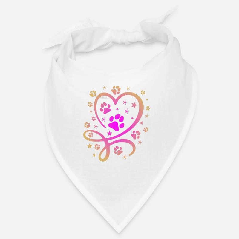 Buntes Herz mit Pfötchen und Sternen Bandana