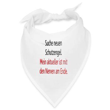 Spruch Schutzengel - Bandana - Weiß - Vorne
