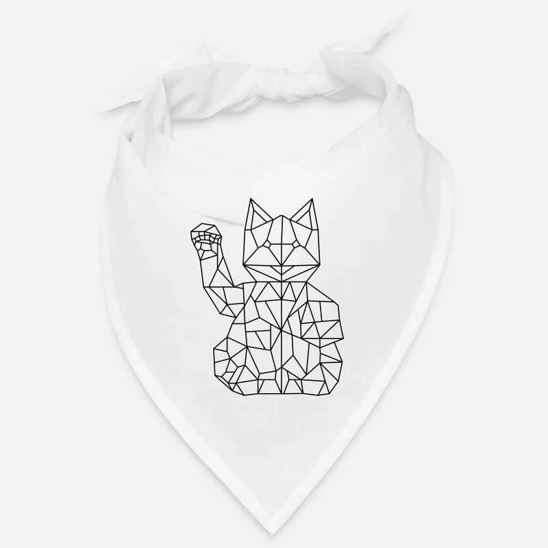Chat de fortune Maneki-neko Polygone Bandana