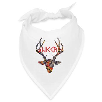 hirschkopf mit wicca e 202 - Bandana - Weiß - Vorne