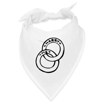 Marry me Heiratsantrag Hochzeit Geschenkidee - Bandana - Weiß - Vorne
