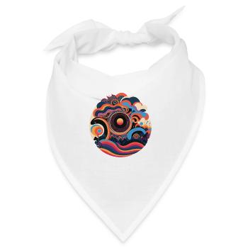 Naturlandschaft - Retro Art Design - Bandana - Weiß - Vorne