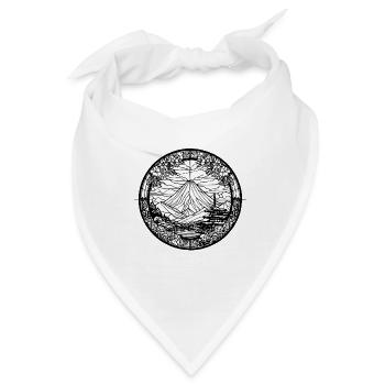 Fuji Schwarz Weiß - Bandana - Weiß - Vorne