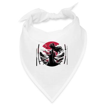 Samurai Mädchen Katana - Bandana - Weiß - Vorne