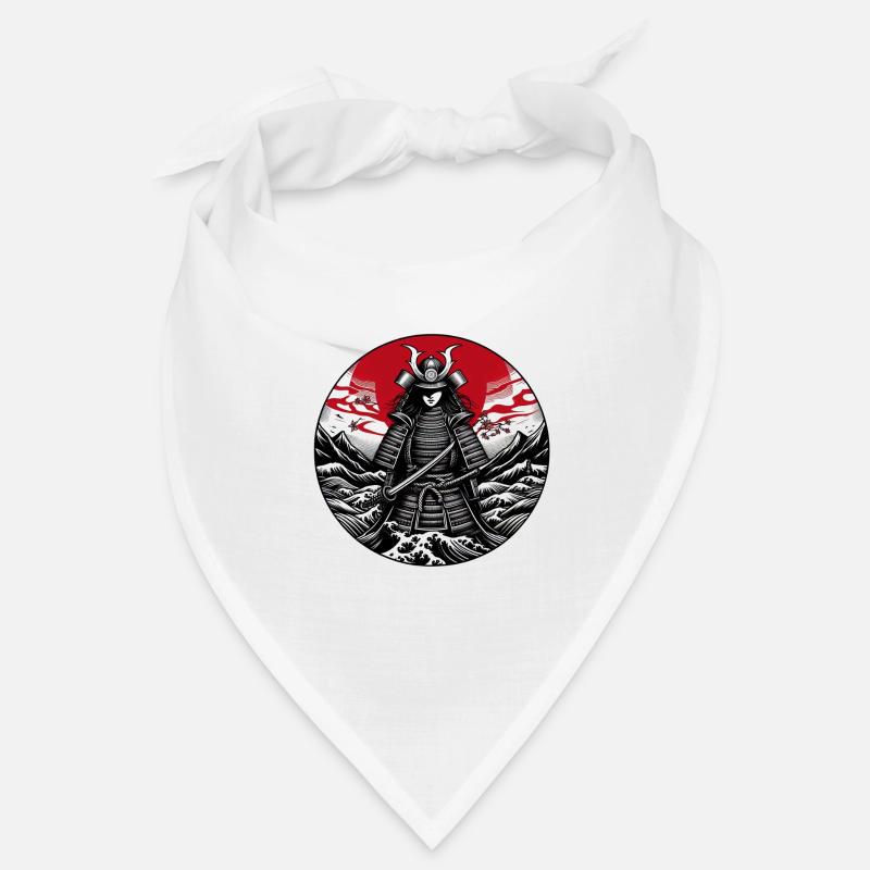 Roter Samurai Krieger Weiß Bandana