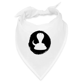Schlange Cobra Klapperschlange - Bandana - Weiß - Vorne