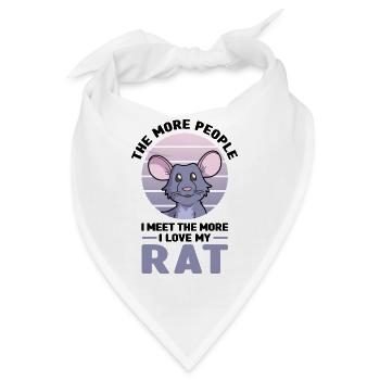 Ratte als Haustier - Bandana - Weiß - Vorne