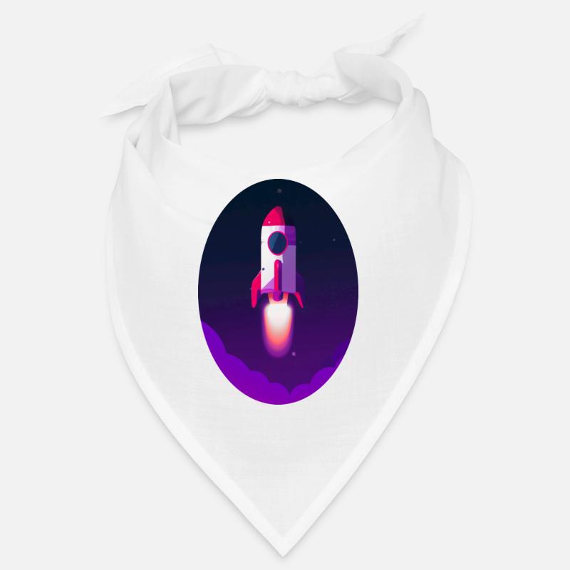Space rocket - Bandana - white