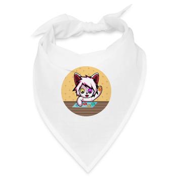 Furry Zeichnung Katzenliebhaber Geschenk - Bandana - Weiß - Vorne
