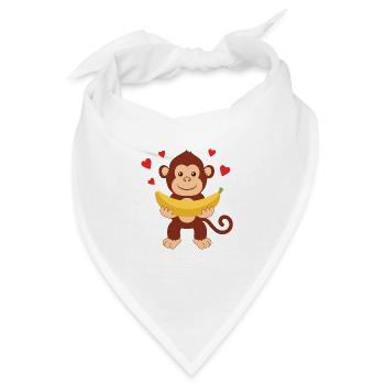 Bananen Liebe - Bandana - Weiß - Vorne