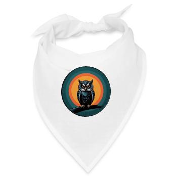 Buntes grafisches Eulendesign für Eulenfans - Bandana - Weiß - Vorne