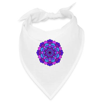 Flower-Mandala - Bandana - Weiß - Vorne
