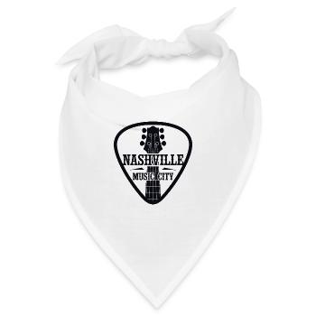 Nashville Music City Gitarren-Plektrum - Bandana - Weiß - Vorne