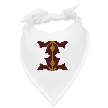 Geometrisches Goldmaroon Mandala - Bandana - Weiß - Vorne
