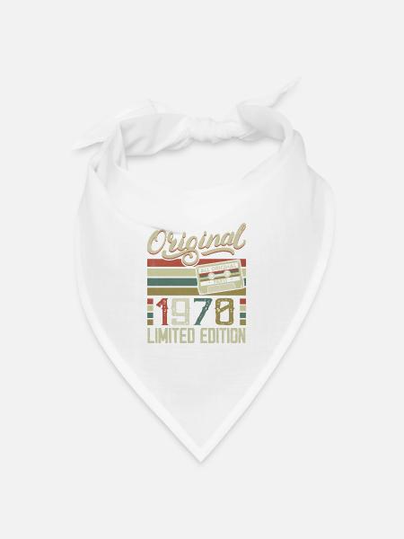 Jahrgang 1970er Retro 1970er Jahre Geburtstagsgeschenk - Bandana - Weiß