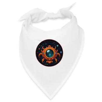 Buntes fantasievolles skurriles Raumschiff - Bandana - Weiß - Vorne