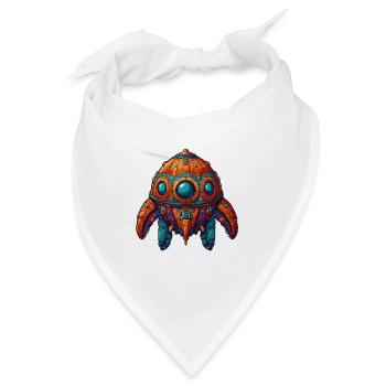 Buntes fantasievolles skurriles Raumschiff - Bandana - Weiß - Vorne