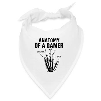Anatomie eines Gamers - Bandana - Weiß - Vorne
