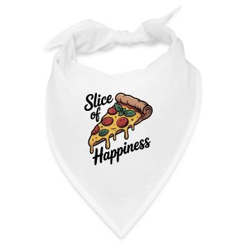 Slice of Happiness - Pizza - Bandana - Weiß - Vorne